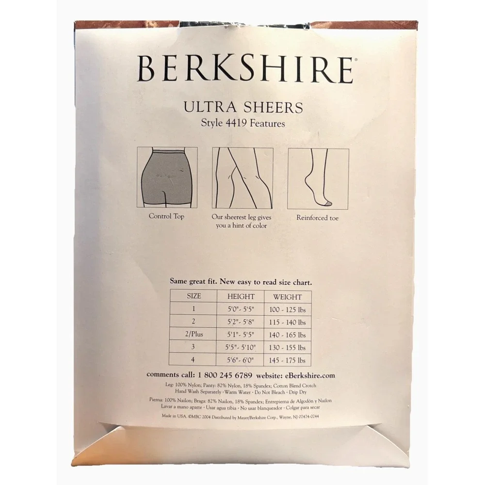 Vintage Berkshire Ultra Sheer Control Top Reinforced Toe Size 4 Navy Blue 4419‎